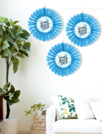 Honeycomb fan geboorte jongen luxe