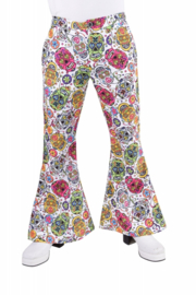 Disco broek mexican skulls heren