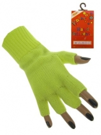 Vingerloze handschoenen geel fluor