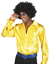 Shiny disco roezel blouse geel