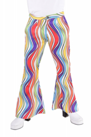 Disco broek rainbow waves heren