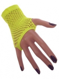 Net handschoenen kort geel