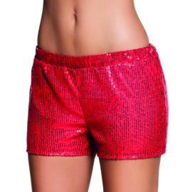 Hotpants sequins rood