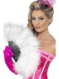 Waaier marabou deluxe wit