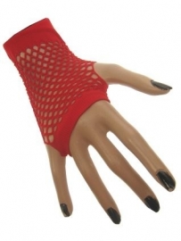 Net handschoenen kort rood