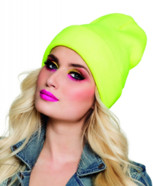 Beanie neon gele muts