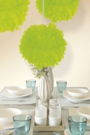 Hangdeco pom pom neon groen