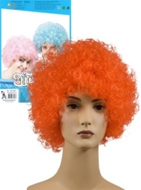 Afro pruik oranje