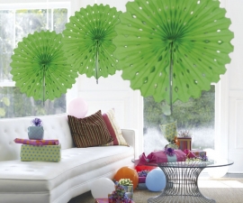 Honeycomb fan lime groen