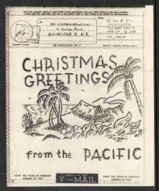 V - MAIL Christmas greetings from the Pacific.