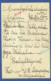 G - Briefkaart met bijfrankering en censuur van APELDOORN naar Duitsland.