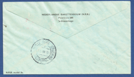 Raketpost 1935. 6 maart 1935. ATWIJK AAN ZEE. ZUCKER. Etiket PER VUURPIJLVLIEGTUIG.