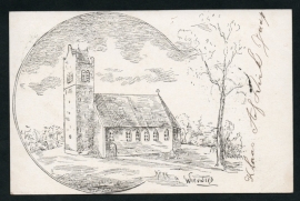 WIEUWERT, Kerk. Gelopen kaart.