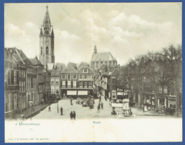 'S GRAVENHAGE, Markt. Dubbele kaart / Panorama kaart.