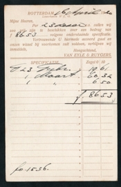 Firma briefkaart ROTTERDAM 1920 met vlagstempel ROTTERDAM naar Helpman.