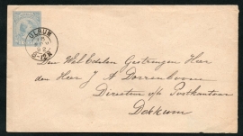 G - Cover met kleinrondstempel ULRUM naar DOKKUM.