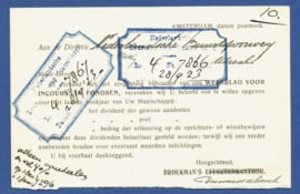 Firma briefkaart AMSTERDAM 1923 met vlagstempel AMSTERDAM naar Utrecht.