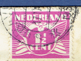 Plaatfout 171. Wit vlekje in C. (variant Gent). Op visitekaart envelopje. Kotebalkstempel 's GRAVENHAGE naar Rotterdam. Met certificaat Vleeming.