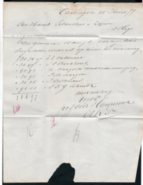Puntstempel 49 en 2-letterstempel HARLINGEN op vouwbrief naar `s GRAVENHAGE.