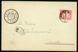 Firma briefkaart ARNHEM 1900 met kleinrondstempel ARNHEM 2 naar DEVENTER.