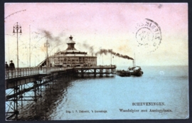 SCHEVENINGEN, Wandelpier met Aanlegplaats.  Gelopen kaart.