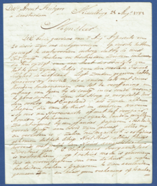 MIDDELBURG 1781. Vouwbrief met VYF STUY stempel van MIDDELBURG naar AMSTERDAM.  5 stuiver stempel.