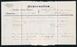 Vouwbrief (memorandum) met kleinrondstempel ZWAMMERDAM naar ROTTERDAM.