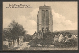 ZIERIKZEE, De St. Lievens Monstertoren vanaf de Karnemelksvaart. Ongelopen kaart.