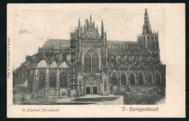 `s HERTOGENBOSCH, St. Janskerk (Noordzijde). Gelopen kaart.