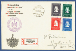 ZUID - AFRIKA TENTOONSTELLING 300 jaar. Van RIEBEECK aangetekend AMSTERDAM 1952 naar Nijehorne.