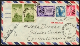 U.S.A. Air mail cover van BROOKLYN N.Y. naar Tsjechoslowakije