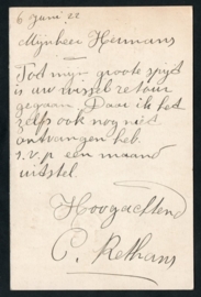 Firma briefkaart MAASTRICHT 1922 met kortebalkstempel MAASTRICHT naar Venraij.