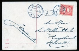 Briefkaart met kleinrondstempel ZUILEN (zonder jaartal) naar HASSELT. Op ansichtkaart Utrecht, Lucas Bolwerk.
