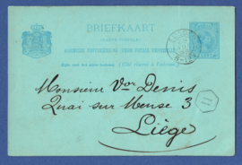 G - Briefkaart met kleinrondstempel EIJSDEN naar Belgë.