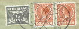 Firma cover met roltanding mengfrankering van BREDA naar Wien, Oostenrijk.