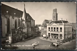 ZWOLLE, Grote Markt met Hoofdwacht. Gelopen kaart.