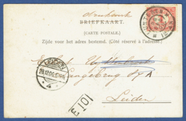 LEIDEN 4. Aankomst op AK Lunteren met grootrondstempel LUNTEREN.