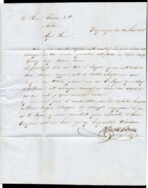 WAGENINGEN 1858. Vouwbrief van WAGENINGEN naar ARNHEM. NA POSTTIJD.