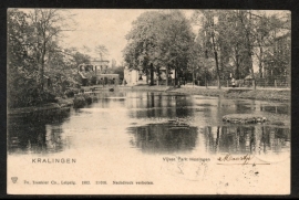 KRALINGEN, Vijver Park Honingen. Gelopen kaart.