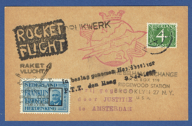 Raketpost / Rocket Flight.  Briefkaart 1946 Zandvoort. TBV Phil O.H. Putten. In beslag genomen Het Bestuur.......