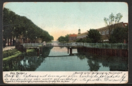 Briefkaart met grootrondstempel HET ZAND (N.H.) naar BARSINGERHORN op ansichtkaart Den Helder.