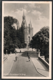 ZWOLLE, Sassenpoort m. brug. Gelopen kaart.