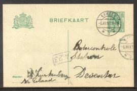 G - Briefkaart met langebalkstempel KAMPEN naar Deventer.