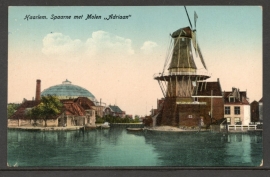 HAARLEM, Spaarne met Molen " Adriaan ". Gelopen kaart.