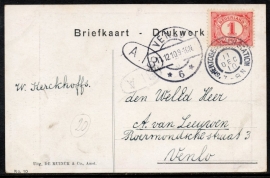 Briefkaart met grootrondstempel `SHERTOGENBOSCH-STATION naar VENLO.
