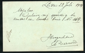 Firma briefkaart LEIDEN 1919 met automaatstempel LEIDEN naar Delft.