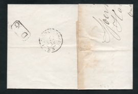Puntstempel 49 en 2-letterstempel HARLINGEN op vouwbrief naar `s GRAVENHAGE.