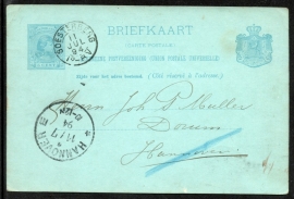 G - Briefkaart met kleinrondstempel SOESTERBERG naar Duitsland.