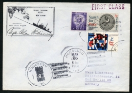 U.S.A. FIRST CLASS Cover van HONOLULU naar Duitsland. International Indian Ocean Program Expedition. Met handtekening.