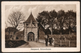 SCHOONHOVEN, Veerpoort. Ongelopen kaart.